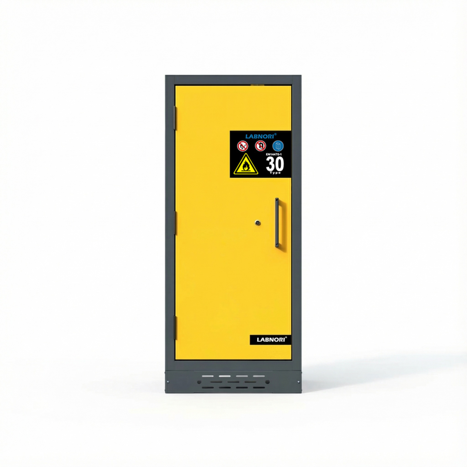 B2B Partner Feuerwiderstandsschrank für Gefahrstoffe, Typ 30, 600 × 615 × 1400 mm, einflügelig