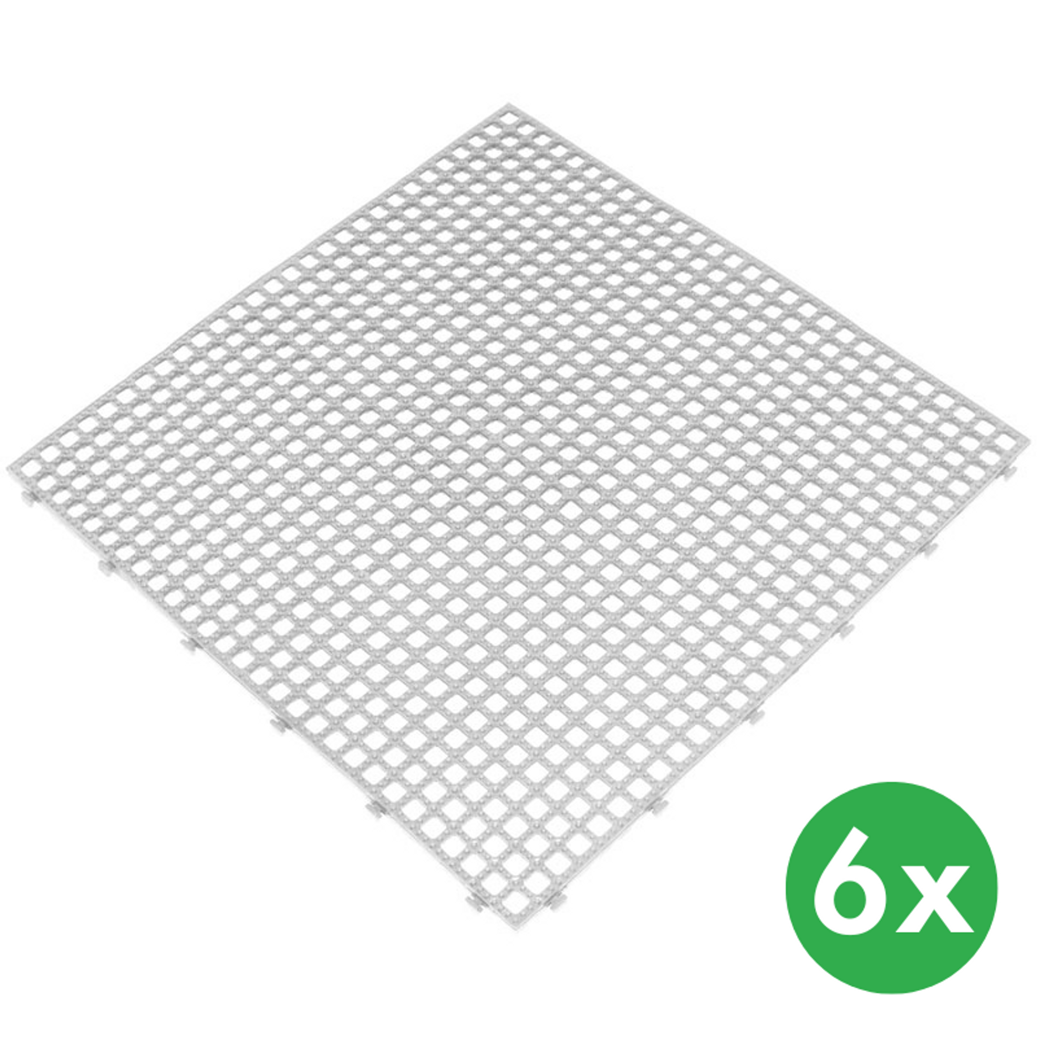 Fliesen für feuchte Umgebungen, 0,4 x 0,4 m, weiß, 6 Stk.