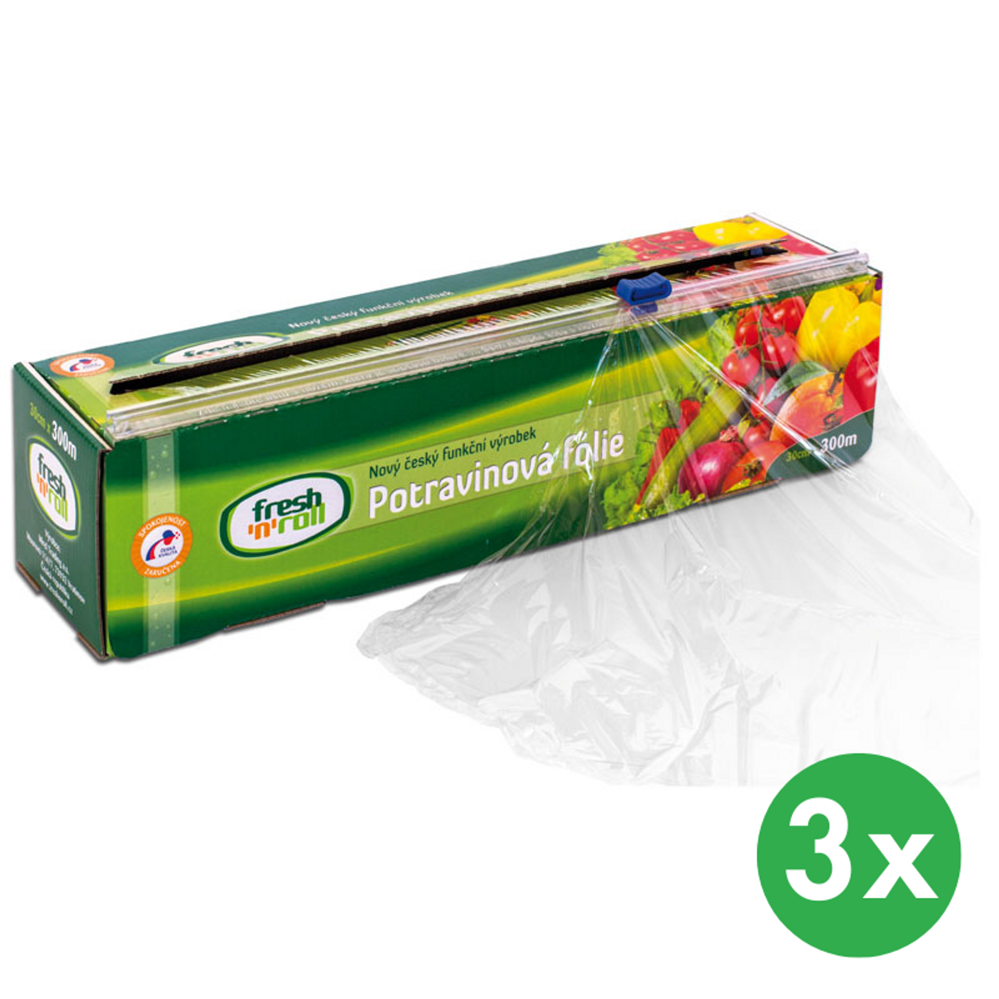 Folia stretch spożywcza 30 cm x 100 m, 3 szt.