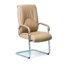 Freischwinger, Besucherstuhl LUX, Echtleder, Beige