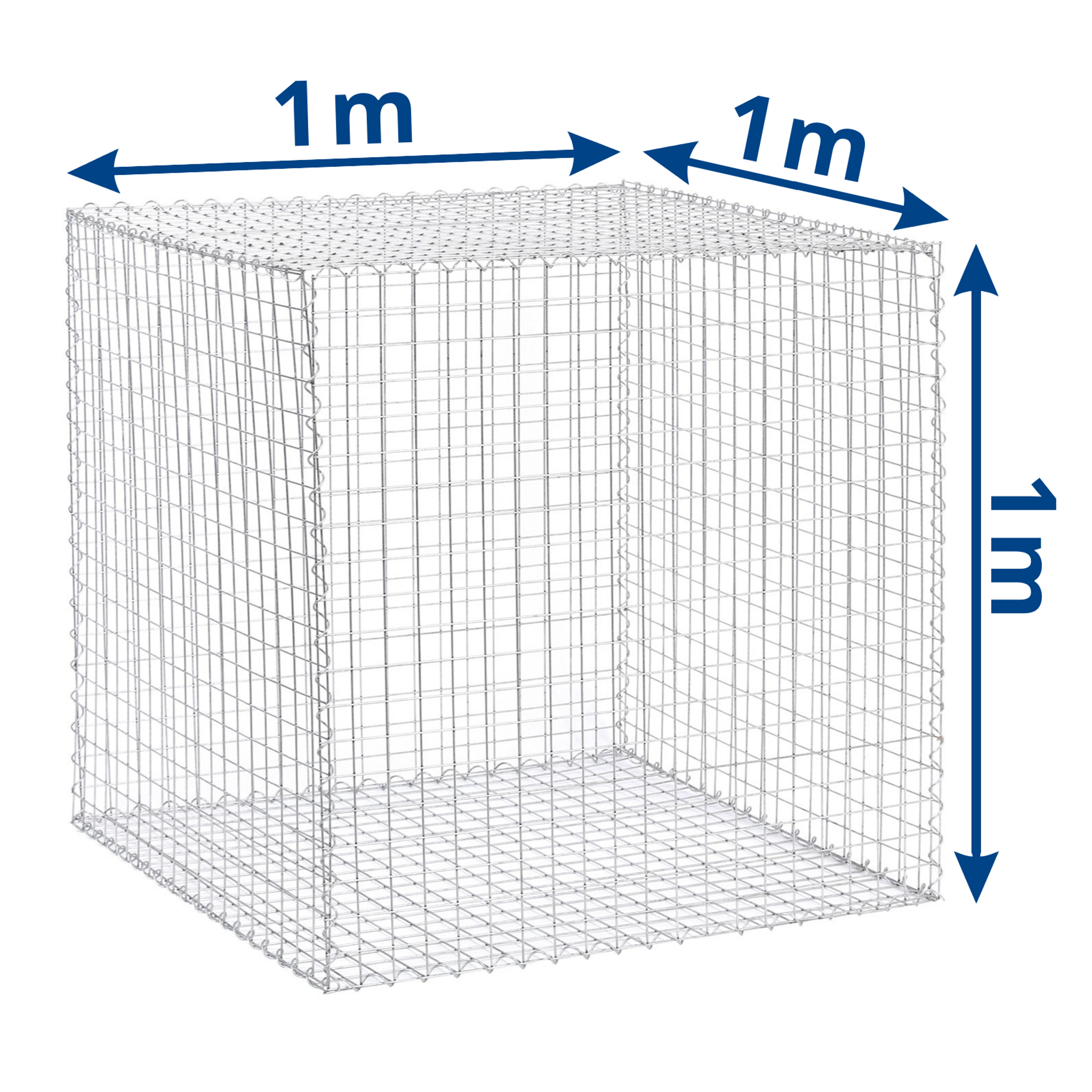 Gabionový koš 1x1x1 m, drát 3 mm, oka 5x5 cm