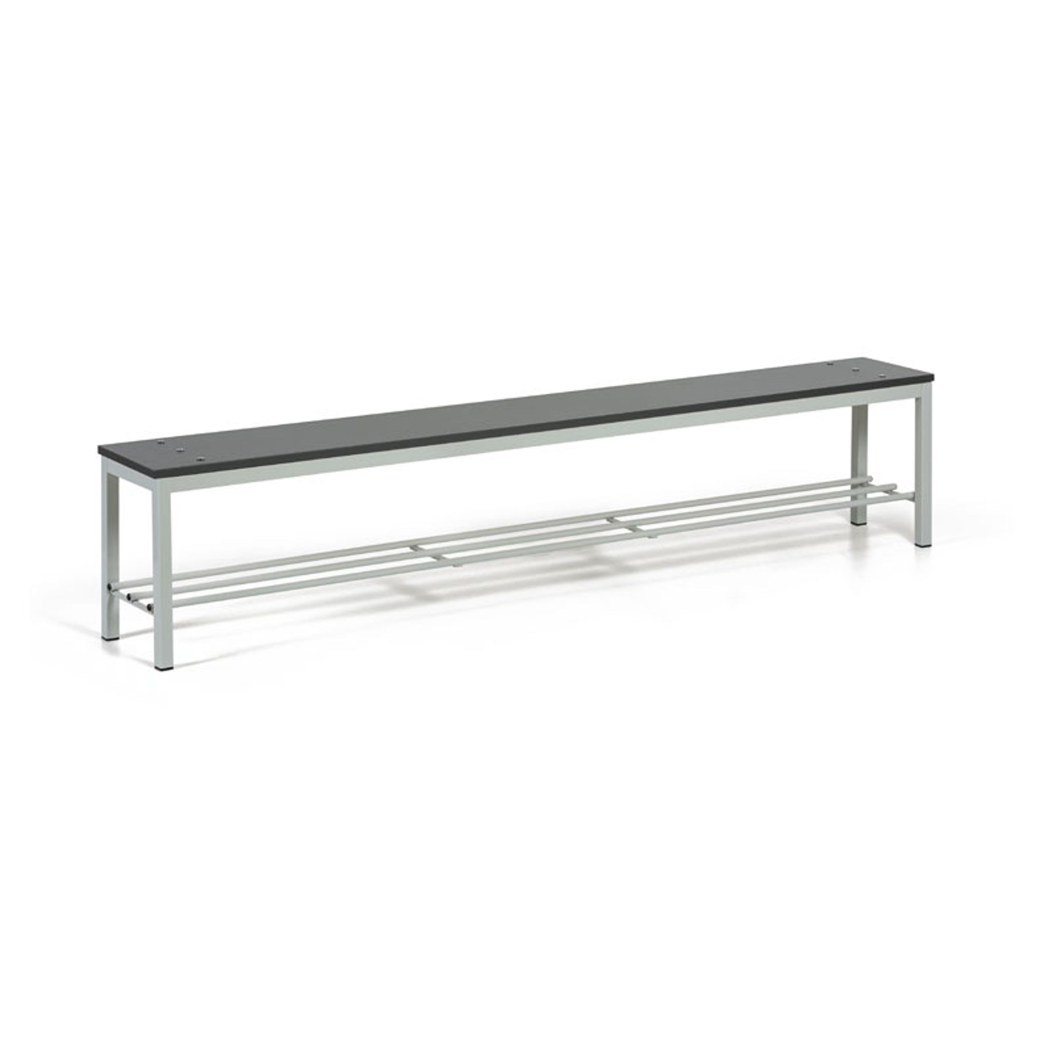 Garderobenbank mit Schuhablage, Sitz - Laminat, Länge 2000 mm, Graphit