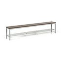 Garderobenbank mit Schuhablage, Sitz - Laminat, Länge 2000 mm, Nussbaum