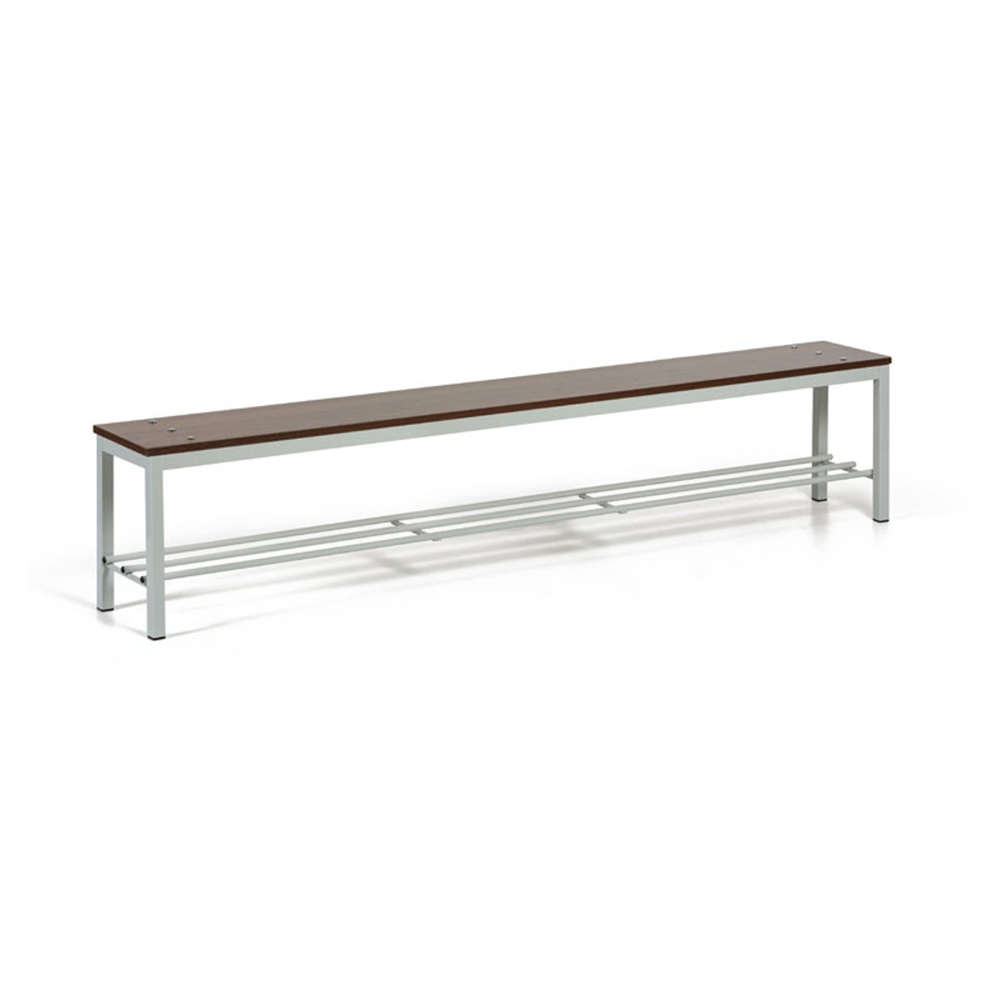 Garderobenbank mit Schuhablage, Sitz - Laminat, Länge 2000 mm, Nussbaum