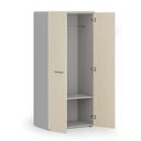 Garderobenschrank mit 1 Regalböden PRIMO GRAY, Kleiderstange, 800 x 500 x 1781 mm, grau/Birke