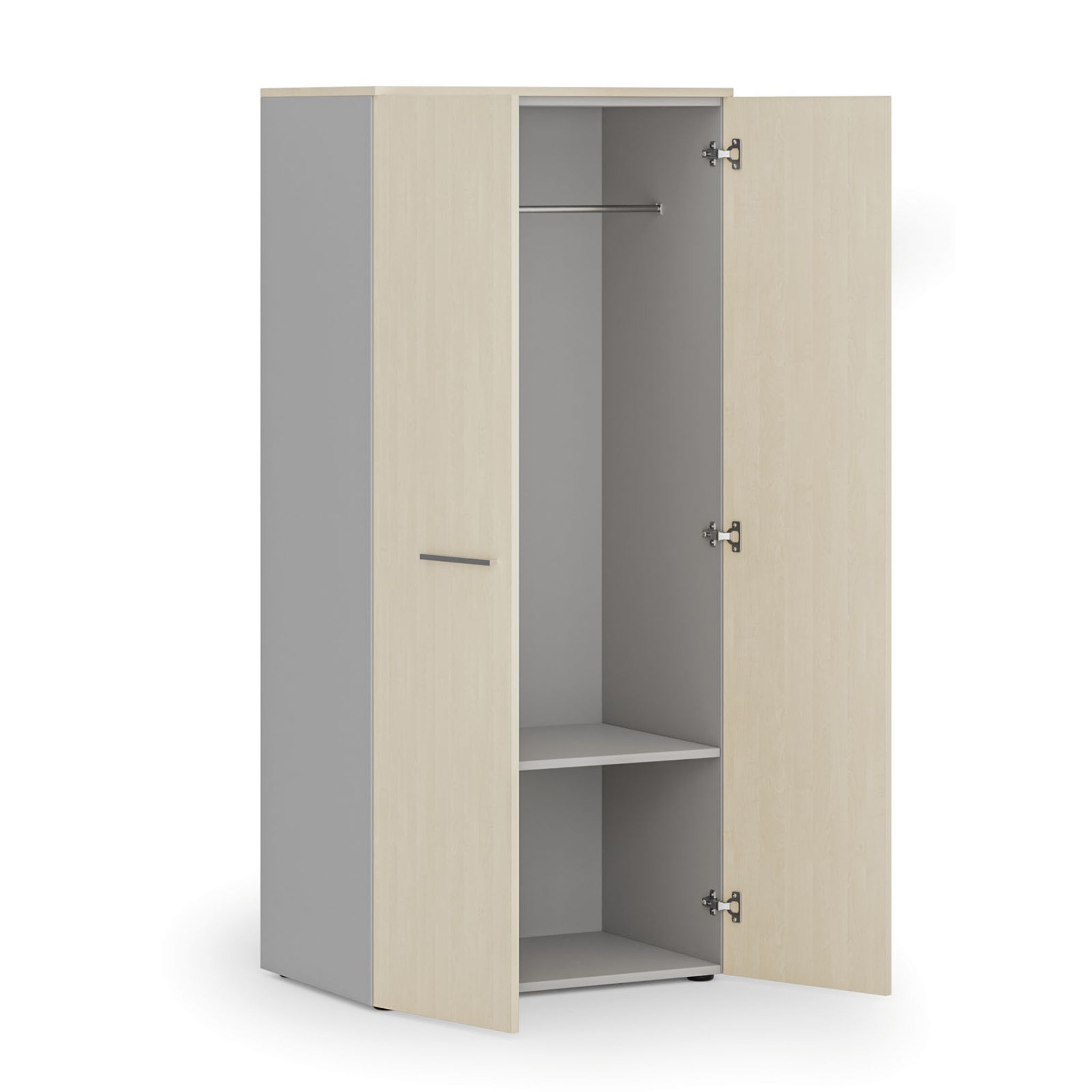 Garderobenschrank mit 1 Regalböden PRIMO GRAY, Kleiderstange, 800 x 500 x 1781 mm