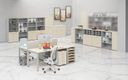 Garderobenschrank mit 1 Regalböden PRIMO GRAY, Kleiderstange, 800 x 500 x 1781 mm, grau/Birke