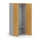 Garderobenschrank mit 1 Regalböden PRIMO GRAY, Kleiderstange, 800 x 500 x 1781 mm, grau/Buche