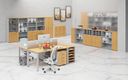 Garderobenschrank mit 1 Regalböden PRIMO GRAY, Kleiderstange, 800 x 500 x 1781 mm, grau/Buche