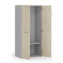 Garderobenschrank mit 1 Regalböden PRIMO GRAY, Kleiderstange, 800 x 500 x 1781 mm, grau/Eiche natur