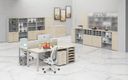 Garderobenschrank mit 1 Regalböden PRIMO GRAY, Kleiderstange, 800 x 500 x 1781 mm, grau/Eiche natur