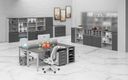 Garderobenschrank mit 1 Regalböden PRIMO GRAY, Kleiderstange, 800 x 500 x 1781 mm, grau/Graphit