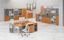 Garderobenschrank mit 1 Regalböden PRIMO GRAY, Kleiderstange, 800 x 500 x 1781 mm, grau/Kirschbaum