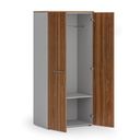 Garderobenschrank mit 1 Regalböden PRIMO GRAY, Kleiderstange, 800 x 500 x 1781 mm, grau/Nussbaum
