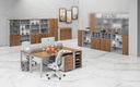 Garderobenschrank mit 1 Regalböden PRIMO GRAY, Kleiderstange, 800 x 500 x 1781 mm, grau/Nussbaum
