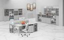 Garderobenschrank mit 1 Regalböden PRIMO GRAY, Kleiderstange, 800 x 500 x 1781 mm, grau