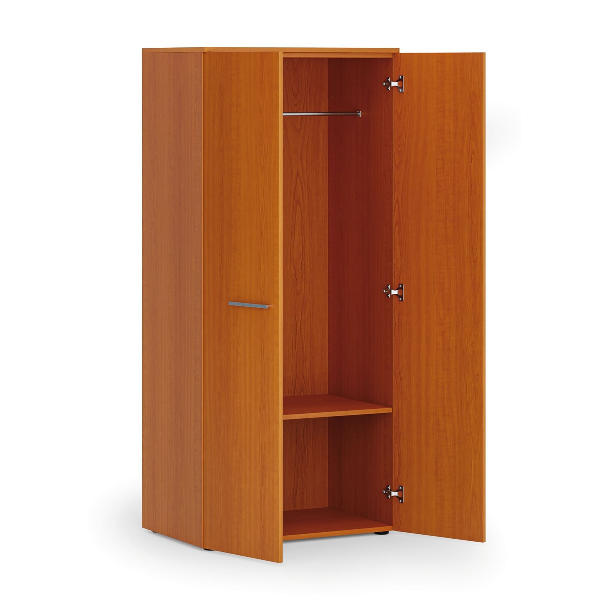 Garderobenschrank mit 1 Regalböden PRIMO WOOD, Kleiderstange, 800 x 500 x 1781 mm, Kirschbaum