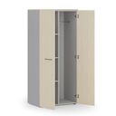 Garderobenschrank mit 3 Regalböden PRIMO GRAY, Kleiderstange, 800 x 500 x 1781 mm, grau/Birke