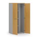 Garderobenschrank mit 3 Regalböden PRIMO GRAY, Kleiderstange, 800 x 500 x 1781 mm, grau/Buche
