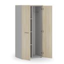 Garderobenschrank mit 3 Regalböden PRIMO GRAY, Kleiderstange, 800 x 500 x 1781 mm, grau/Eiche natur