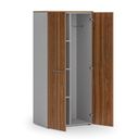 Garderobenschrank mit 3 Regalböden PRIMO GRAY, Kleiderstange, 800 x 500 x 1781 mm, grau/Nussbaum