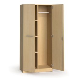 Garderobenschrank mit 3 Regalböden PRIMO, Kleiderstange, 1781 x 800 x 500 mm, Birke