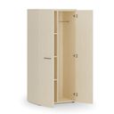 Garderobenschrank mit 3 Regalböden PRIMO WOOD, Kleiderstange, 800 x 500 x 1781 mm, Birke