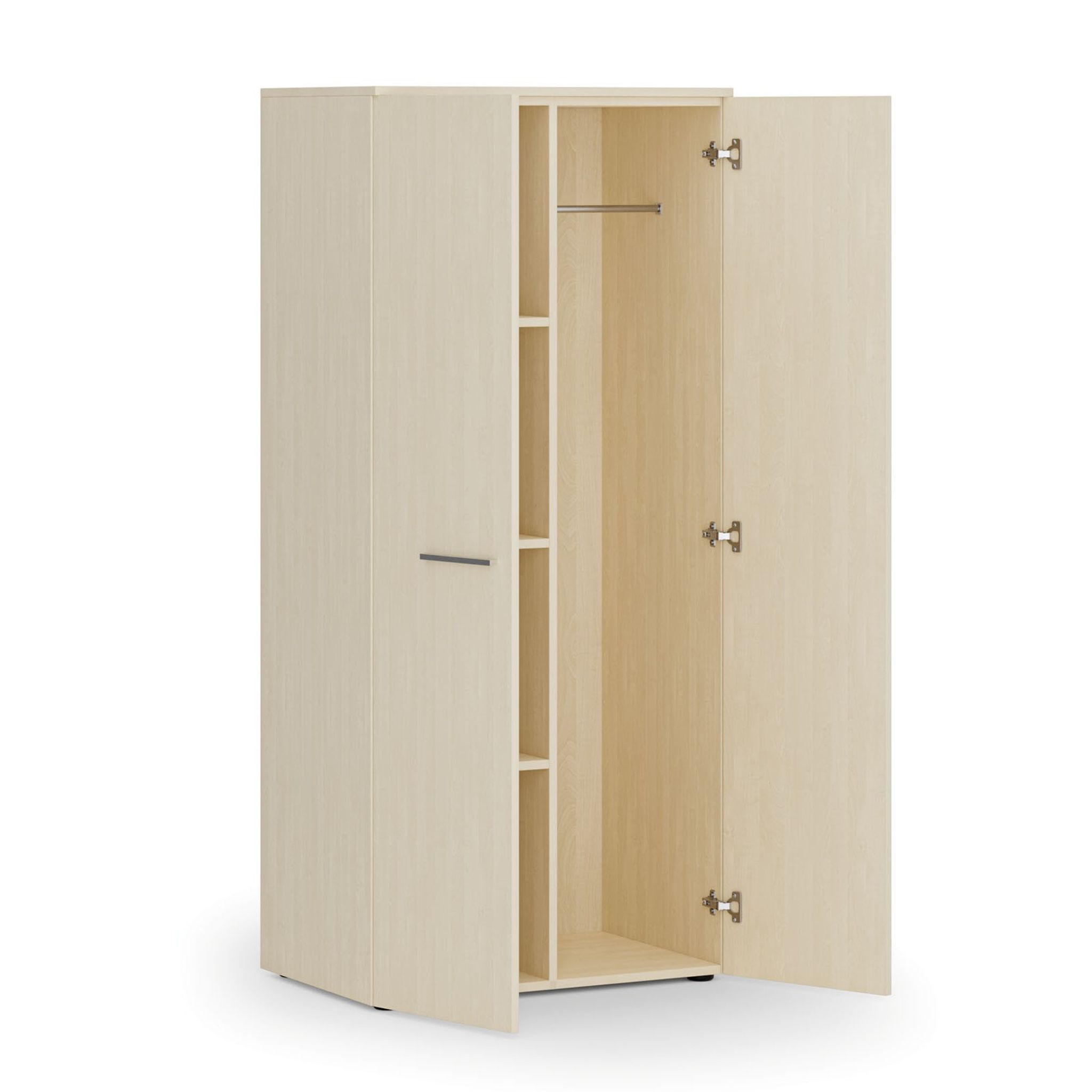 Garderobenschrank mit Regalböden PRIMO WOOD, Kleiderstange, 800 x 500 x 1781 mm