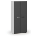 Garderobenschrank mit Auszug PRIMO WHITE, 800 x 420 x 1781 mm, weiß/Graphit
