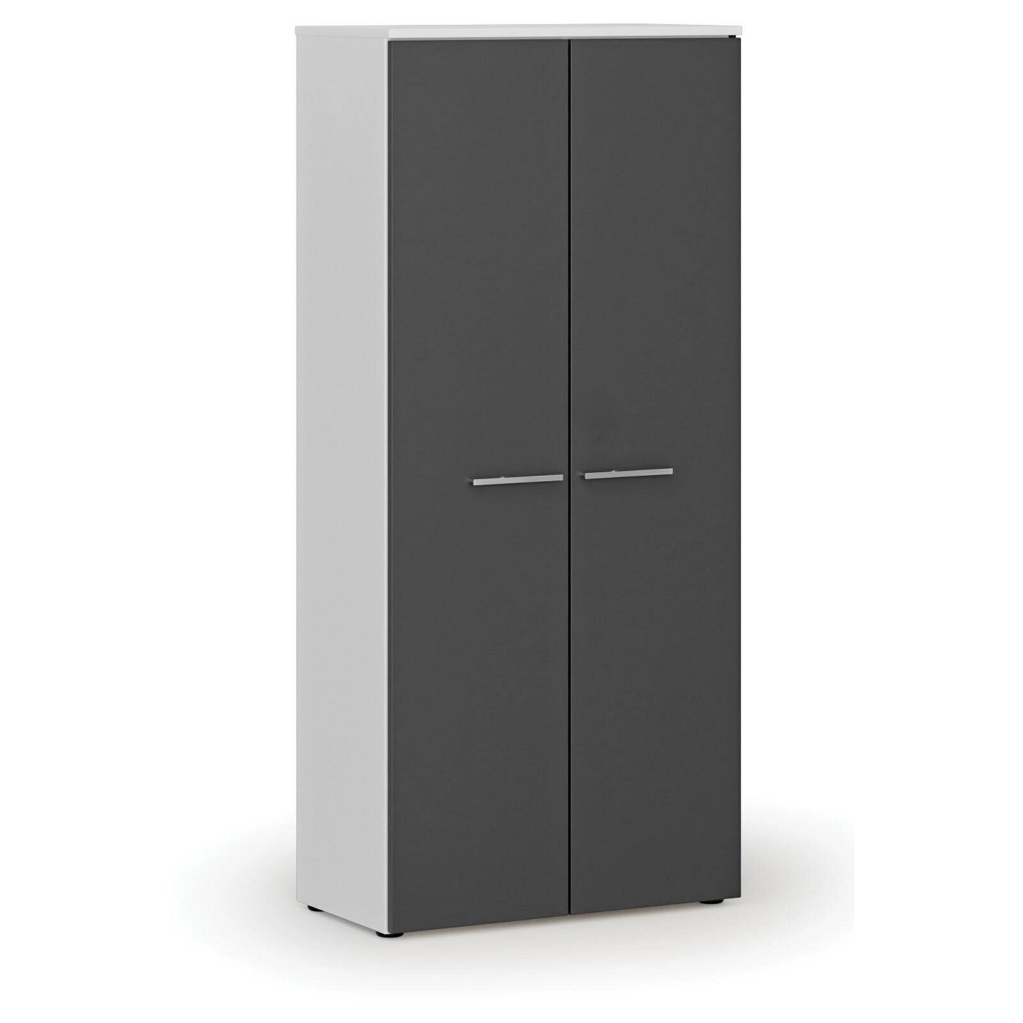 Garderobenschrank mit Auszug PRIMO WHITE, 800 x 420 x 1781 mm, weiß/Graphit