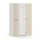 Garderobenschrank mit Regalböden PRIMO WHITE, Kleiderstange, 800 x 500 x 1781 mm, weiß/Birke