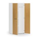 Garderobenschrank mit Regalböden PRIMO WHITE, Kleiderstange, 800 x 500 x 1781 mm, weiß/Buche