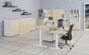 Garderobenschrank mit Regalböden PRIMO WHITE, Kleiderstange, 800 x 500 x 1781 mm, weiß/Eiche natur