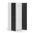 Garderobenschrank mit Regalböden PRIMO WHITE, Kleiderstange, 800 x 500 x 1781 mm, weiß/graphit