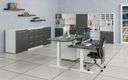 Garderobenschrank mit Regalböden PRIMO WHITE, Kleiderstange, 800 x 500 x 1781 mm, weiß/graphit