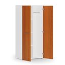 Garderobenschrank mit Regalböden PRIMO WHITE, Kleiderstange, 800 x 500 x 1781 mm, weiß/Kirschbaum