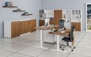 Garderobenschrank mit Regalböden PRIMO WHITE, Kleiderstange, 800 x 500 x 1781 mm, weiß/Nussbaum
