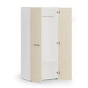 Garderobenschrank PRIMO WHITE, Kleiderstange, 800 x 500 x 1781 mm, weiß/Birke