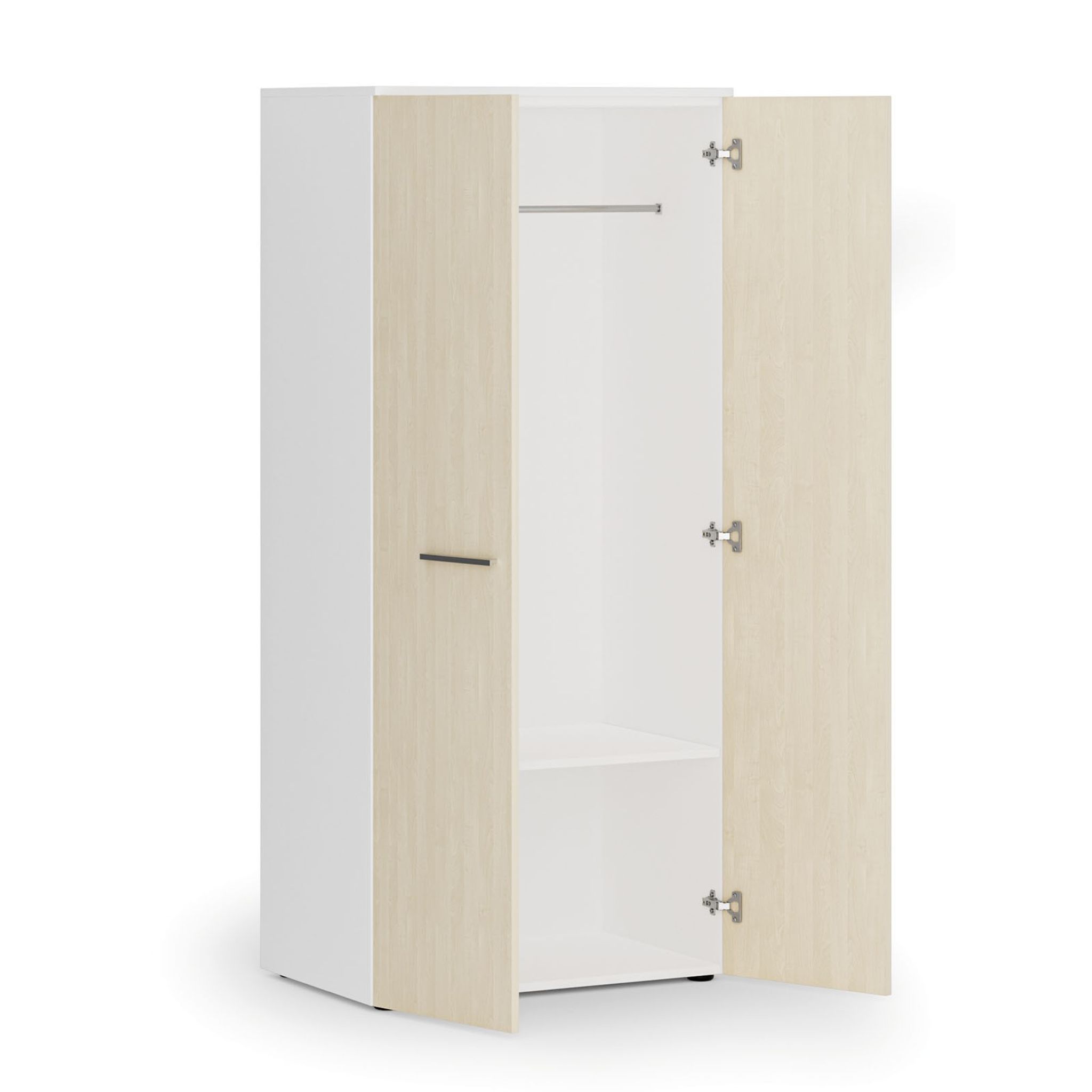Garderobenschrank PRIMO WHITE, Kleiderstange, 800 x 500 x 1781 mm