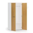 Garderobenschrank PRIMO WHITE, Kleiderstange, 800 x 500 x 1781 mm, weiß/Buche