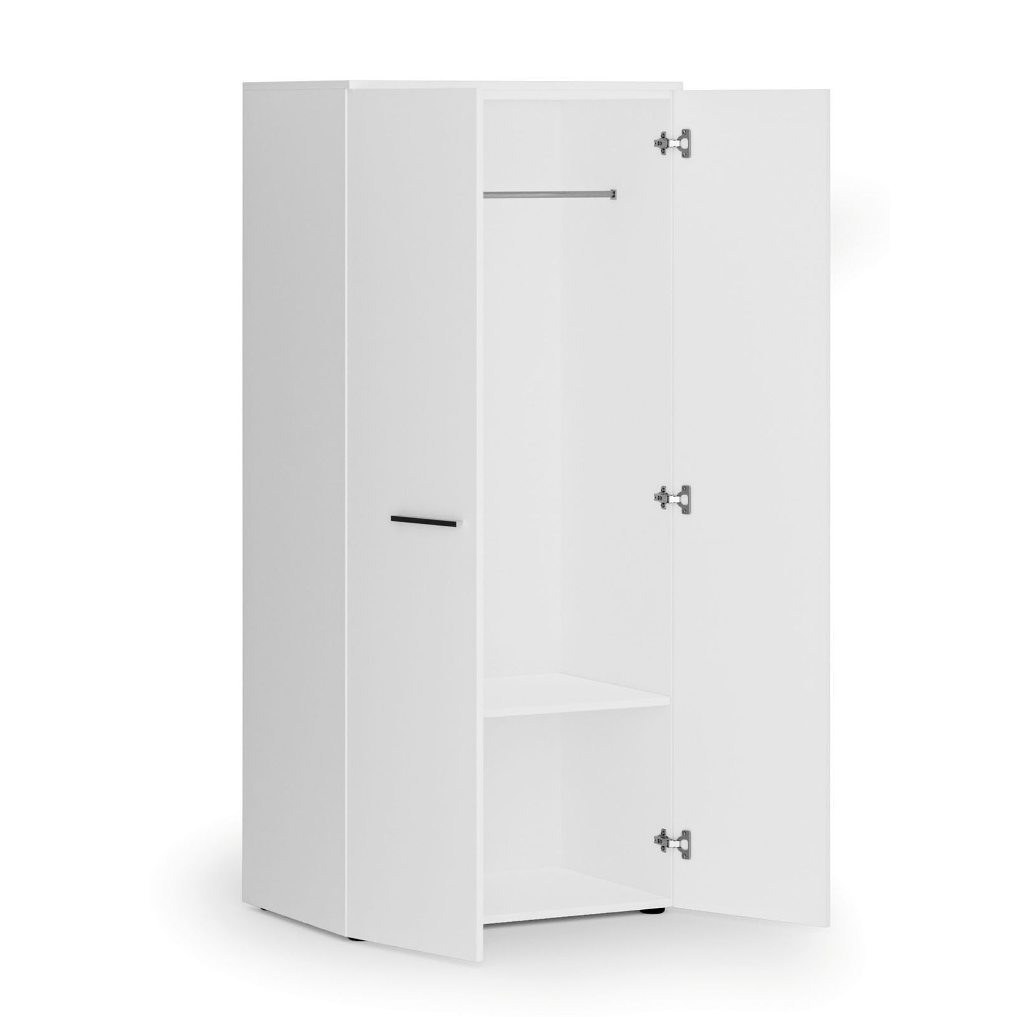 Garderobenschrank PRIMO WHITE, Kleiderstange, 800 x 500 x 1781 mm, weiß