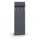 Garderobenwand HORIZONT, 4 Kleiderhaken, Ablage, Graphit