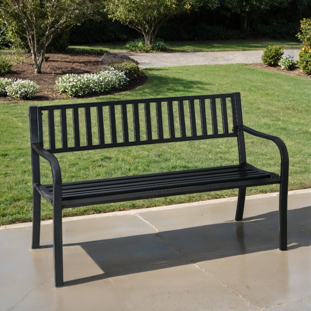 B2B Partner Gartenbank metall STRIP mit Rückenlehne, 1270 mm 2
