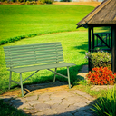 Gartenbank SPRING aus Metall, grün
