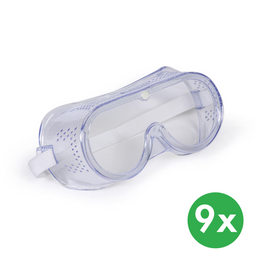 Geschlossene Schutzbrille, 9er Pack