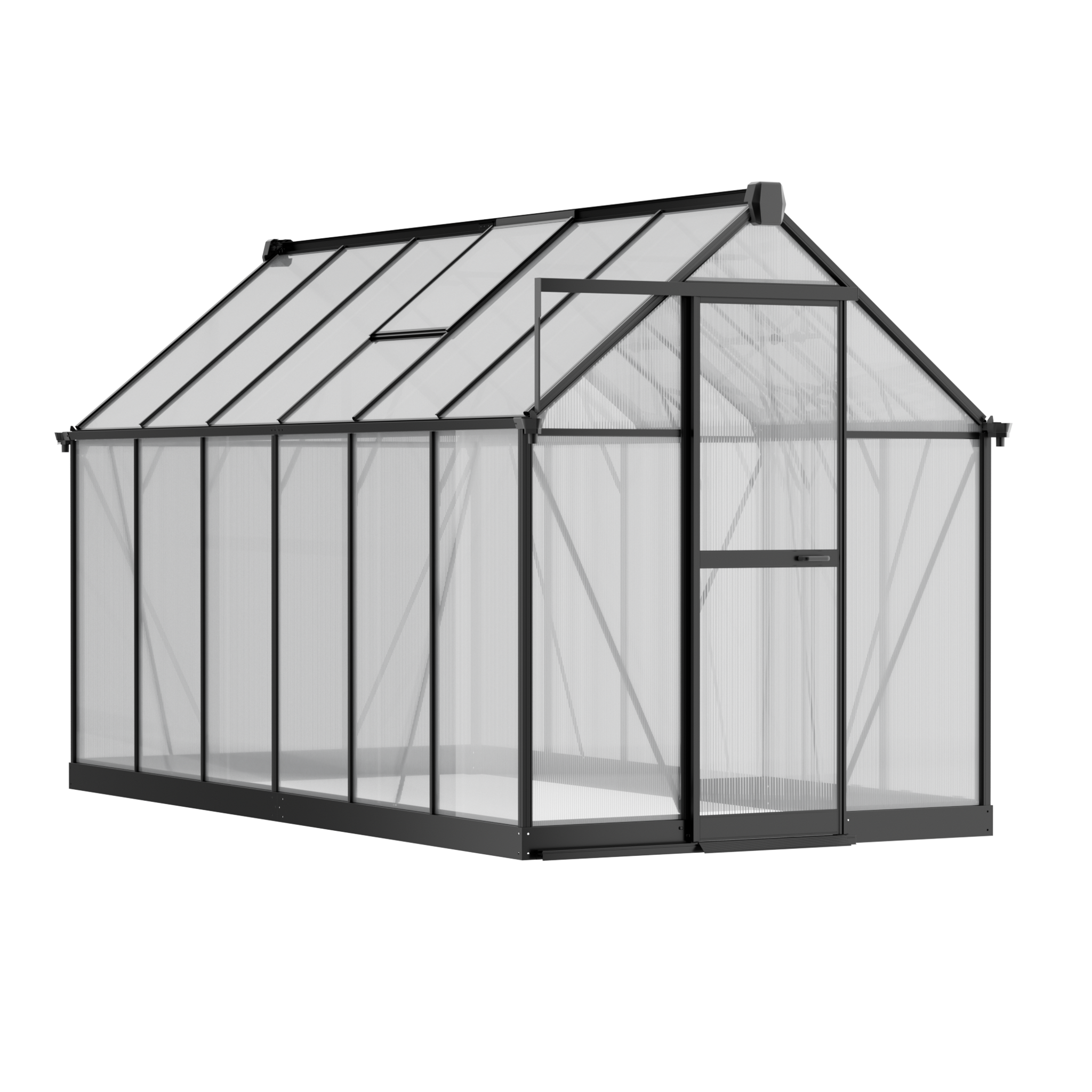 Gewächshaus 210 x 183 x 360 cm, verstärkte Konstruktion, Polycarbonat 6 mm Gewächshaus 210 x 183 x 360 cm, verstärkte Konstruktion, Polycarbonat 6 mm