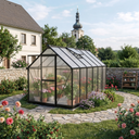 Gewächshaus 210 x 183 x 360 cm, verstärkte Konstruktion, Polycarbonat 6 mm