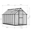 Gewächshaus 210 x 183 x 360 cm, verstärkte Konstruktion, Polycarbonat 6 mm