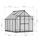 Gewächshaus 234 × 244 × 254 cm, verstärkte Konstruktion, Polycarbonat 6 mm
