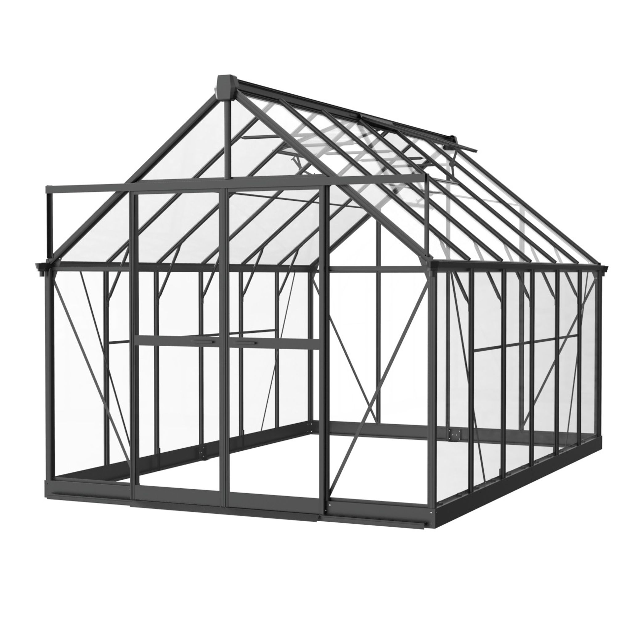 Gewächshaus 234 x 243 x 360 cm, schwarz